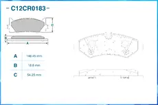 Тормозные колодки дисковые CWORKS C12CR0183