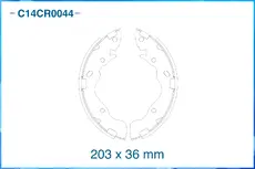Тормозные колодки барабанные CWORKS C14CR0044