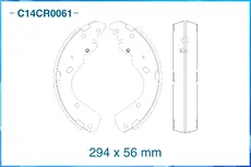 Тормозные колодки барабанные CWORKS C14CR0061