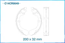 Тормозные колодки барабанные CWORKS C14CR0049