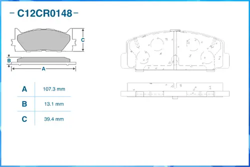 Тормозные колодки дисковые CWORKS C12CR0148