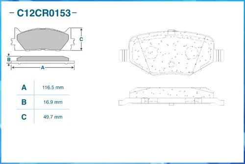 Тормозные колодки дисковые CWORKS C12CR0153