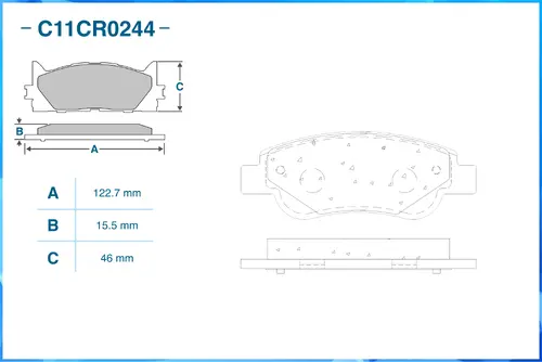 Тормозные колодки дисковые CWORKS C11CR0244