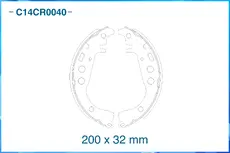 Тормозные колодки барабанные CWORKS C14CR0040