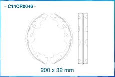 Тормозные колодки барабанные CWORKS C14CR0046