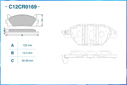Тормозные колодки дисковые CWORKS C12CR0169