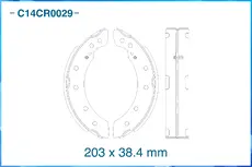 Тормозные колодки барабанные CWORKS C14CR0029