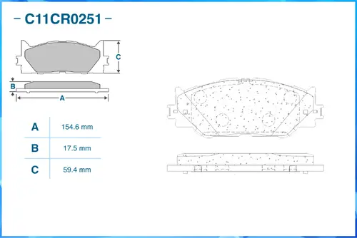 Тормозные колодки дисковые CWORKS C11CR0251