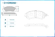 Тормозные колодки дисковые CWORKS C11CR0250