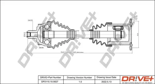 Приводной вал DP2110.10.0027 DR!VE+