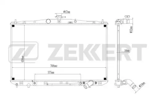 Радиатор системы охлаждения двигателя ZEKKERT MK-1498