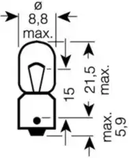 Автолампа накаливания BA9s OSRAM 3893 T4W 12