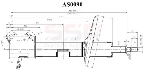 Амортизатор 334264 4854049125 AS0090 SSP