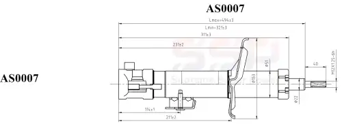 Амортизатор 331014 54302000 AS0007 SSP