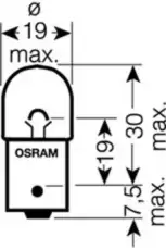Автолампа накаливания BA15s OSRAM 5008 R10W 12