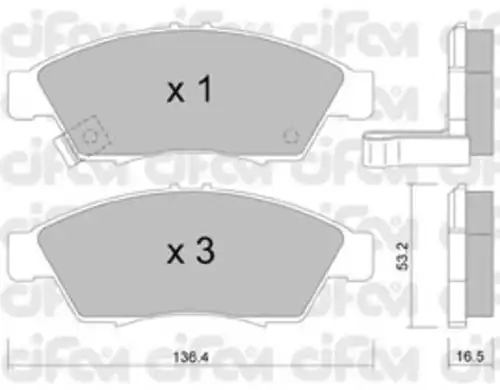 Тормозные колодки дисковые CIFAM 822-437-0