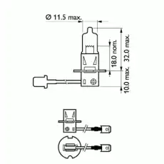 Автолампа галогенная PK22s PHILIPS 12336PRC1 H3 12