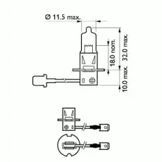 Автолампа галогенная PK22s PHILIPS 12336LLC1 H3 12