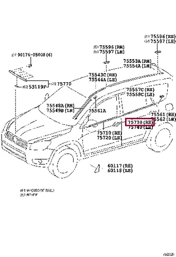 МОЛДИНГ 7573042031 TOYOTA / LEXUS