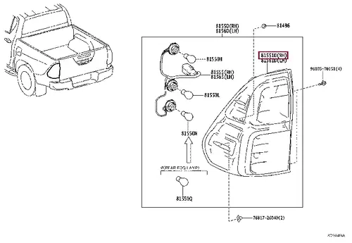 Фонарь задний TOYOTA / LEXUS 815510K261
