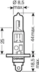 Автолампа галогенная P14.5s OSRAM 64155 H1 24
