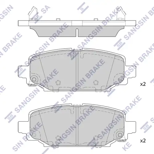 Тормозные колодки дисковые задняя ось SANGSIN SP4354