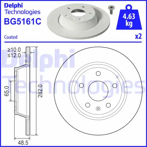 Тормозной диск DELPHI BG5161C