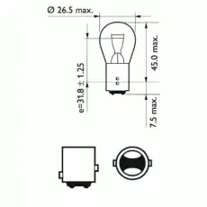 Автолампа накаливания BAY15d PHILIPS 12499CP P21/5W 12