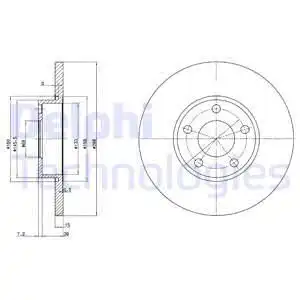Тормозной диск DELPHI BG2749 полный , передняя ось
