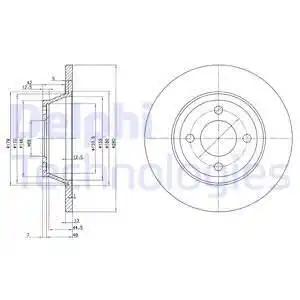 Тормозной диск DELPHI BG2783 полный , передняя ось