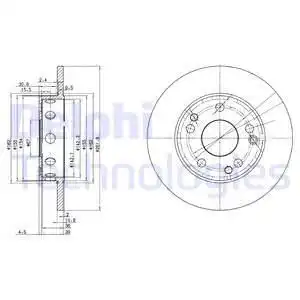 Тормозной диск DELPHI BG2288 полный , передняя ось