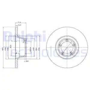 Тормозной диск DELPHI BG2157 полный , передняя ось