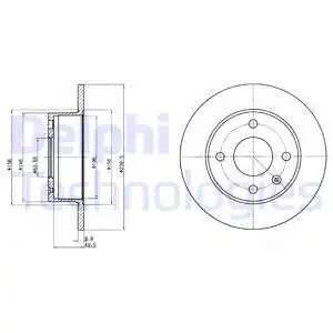 Тормозной диск DELPHI BG2376 полный , передняя ось