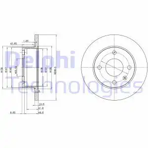 Тормозной диск DELPHI BG2375 полный , передняя ось