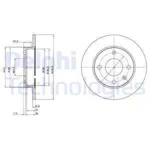 Тормозной диск DELPHI BG2439 полный , передняя ось