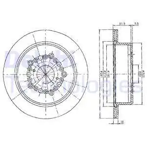 Тормозной диск DELPHI BG2662 вентилируемый , передняя ось