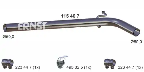 Труба выхлопного газа 115407 ERNST