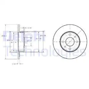 Тормозной диск DELPHI BG2313 полный , передняя ось