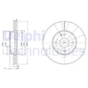 Тормозной диск DELPHI BG2804 вентилируемый , передняя ось