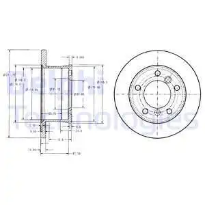 Тормозной диск DELPHI BG3237 полный , задняя ось