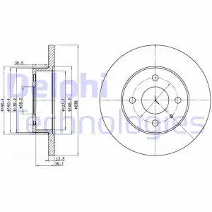 Тормозной диск DELPHI BG2312 полный , передняя ось