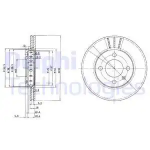 Тормозной диск DELPHI BG2982 вентилируемый , передняя ось