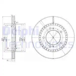 Тормозной диск DELPHI BG3821 вентилируемый , передняя ось