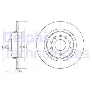 Тормозной диск DELPHI BG3731 полный , задняя ось