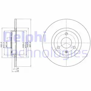 Тормозной диск DELPHI BG2527 полный , передняя ось