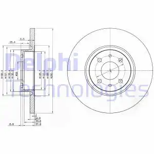 Тормозной диск DELPHI BG3600 полный , передняя ось