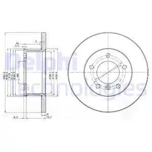 Тормозной диск DELPHI BG2556 полный , передняя ось