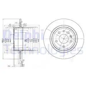 Тормозной диск DELPHI BG3908 полный , задняя ось
