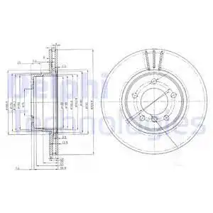 Тормозной диск DELPHI BG3870 вентилируемый , передняя ось