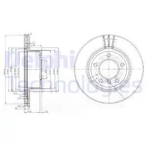 Тормозной диск DELPHI BG3900 вентилируемый , передняя ось